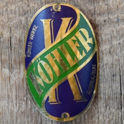 Steuerkopfschild KÖHLER, 50er Jahre, Originalschild aus Sammlungsbestand 