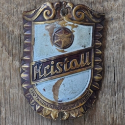 Steuerkopfschild KRISTALL, 50er Jahre, Originalschild aus Sammlungsbestand 
