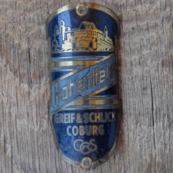 Steuerkopfschild HOHENFELS, 30er Jahre, Originalschild aus Sammlungsbestand 