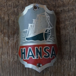 Steuerkopfschild HANSA, 50er Jahre, Originalschild aus Sammlungsbestand 