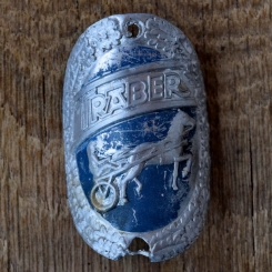 Steuerkopfschild TRABER, 50er Jahre, Originalschild aus Sammlungsbestand 