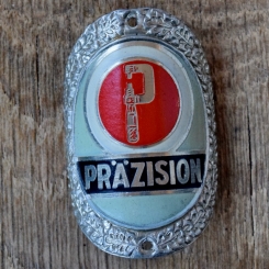 Steuerkopfschild PRÄZISION, 50er Jahre, Originalschild aus Sammlungsbestand 