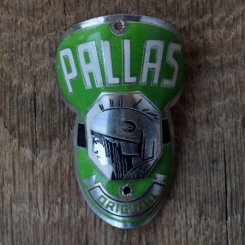 Steuerkopfschild PALLAS, 50er Jahre, Originalschild aus Sammlungsbestand 