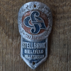 Steuerkopfschild SG STELLBRINK, 50er Jahre, Originalschild aus Sammlungsbestand 
