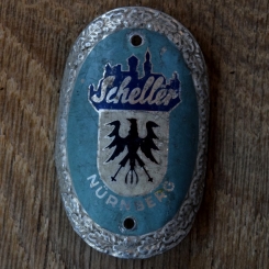 Steuerkopfschild SCHELLER, 50er Jahre, Originalschild aus Sammlungsbestand 