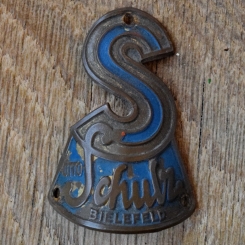 Steuerkopfschild SCHULZ, 50er Jahre, Originalschild aus Sammlungsbestand 