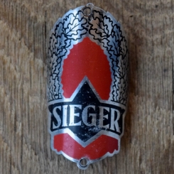 Steuerkopfschild SIEGER, 50er Jahre, Originalschild aus Sammlungsbestand 