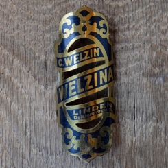 Steuerkopfschild WELZINA, 20er Jahre, Originalschild aus Sammlungsbestand 