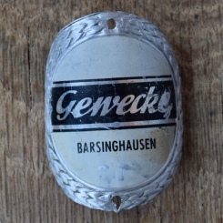 Steuerkopfschild GEWECKE, 50er Jahre, Originalschild aus Sammlungsbestand 