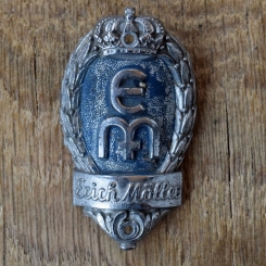 Steuerkopfschild EM ERICH MÖLLER, 50er Jahre, Originalschild aus Sammlungsbestand 