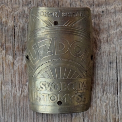 Steuerkopfschild UZDOR, 50er Jahre, Originalschild aus Sammlungsbestand 