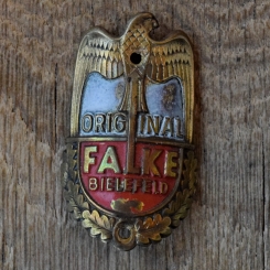 Steuerkopfschild FALKE, 50er Jahre, Originalschild aus Sammlungsbestand 