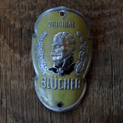 Steuerkopfschild BLÜCHER, 50er Jahre, Originalschild aus Sammlungsbestand 