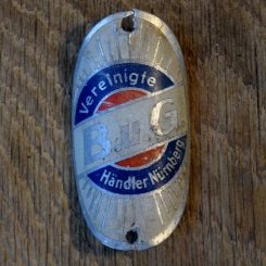 Steuerkopfschild B.U.G., 50er Jahre, Originalschild aus Sammlungsbestand 