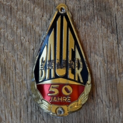 Steuerkopfschild BAUER, 60er Jahre, Originalschild aus Sammlungsbestand 