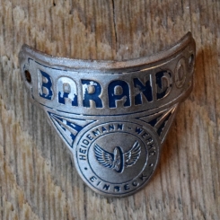 Steuerkopfschild BARANDO, 30er Jahre, Originalschild aus Sammlungsbestand 