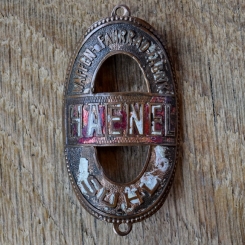 Steuerkopfschild HAENEL, 30er Jahre, Originalschild aus Sammlungsbestand 