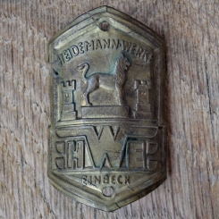 Steuerkopfschild HWE HEIDEMANN-WERKE EINBECK, 50er Jahre, Originalschild aus Sammlungsbestand 