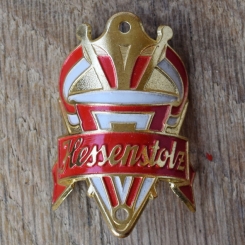 Steuerkopfschild HESSENSTOLZ, 50er Jahre, Originalschild aus Sammlungsbestand 