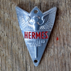 Steuerkopfschild HERMES, 50er Jahre, Originalschild aus Sammlungsbestand 