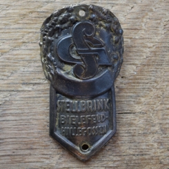 Steuerkopfschild SG STELLBRINK, 50er Jahre, Originalschild aus Sammlungsbestand 