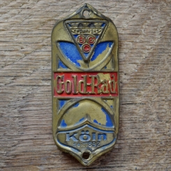 Steuerkopfschild GOLD-RAD, 50er Jahre, Originalschild aus Sammlungsbestand 