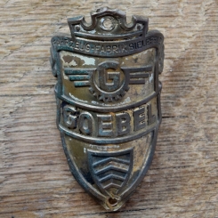 Steuerkopfschild GOEBEL, 50er Jahre, Originalschild aus Sammlungsbestand 