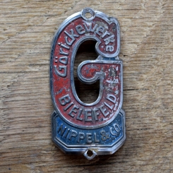 Steuerkopfschild GÖRICKEWERKE, 50er Jahre, Originalschild aus Sammlungsbestand 