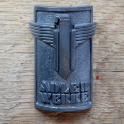 Steuerkopfschild ADLERWERKE, 50er Jahre, Originalschild aus Sammlungsbestand 