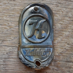 Steuerkopfschild KALKHOFF, 50er Jahre, Originalschild aus Sammlungsbestand 