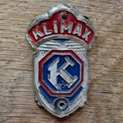 Steuerkopfschild KLIMAX, 50er Jahre, Originalschild aus Sammlungsbestand 