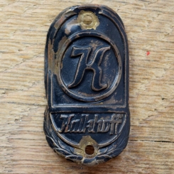 Steuerkopfschild KALKHOFF, 50er Jahre, Originalschild aus Sammlungsbestand 