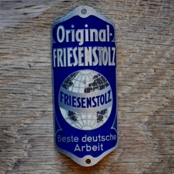 Steuerkopfschild FRIESENSTOLZ, 30er Jahre, Originalschild aus Sammlungsbestand 