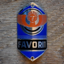 Steuerkopfschild FAVORIT, 50er Jahre, Originalschild aus Sammlungsbestand 