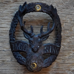 Steuerkopfschild JAGD RING, 50er Jahre, Originalschild aus Sammlungsbestand 