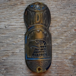 Steuerkopfschild INDIA, 30er Jahre, Originalschild aus Sammlungsbestand 