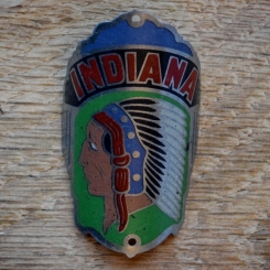 Steuerkopfschild INDIANA, 30er Jahre, Originalschild aus Sammlungsbestand 