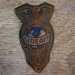 Steuerkopfschild IDEAL, 30er Jahre, Originalschild aus Sammlungsbestand 