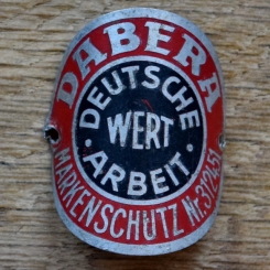 Steuerkopfschild DABERA, 50er Jahre, Originalschild aus Sammlungsbestand 