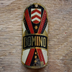 Steuerkopfschild DOMINO, 30er Jahre, Originalschild aus Sammlungsbestand 