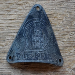 Steuerkopfschild DÜRKOPP, 30er Jahre, Originalschild aus Sammlungsbestand 