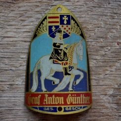 Steuerkopfschild GRAF ANTON GÜNTHER, 30er Jahre, Originalschild aus Sammlungsbestand 
