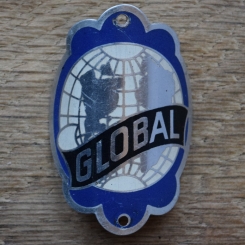 Steuerkopfschild GLOBAL, 50er Jahre, Originalschild aus Sammlungsbestand 