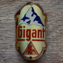 Steuerkopfschild GIGANT, 50er Jahre, Originalschild aus Sammlungsbestand 