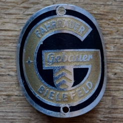 Steuerkopfschild GEBAUER, 50er Jahre, Originalschild aus Sammlungsbestand 