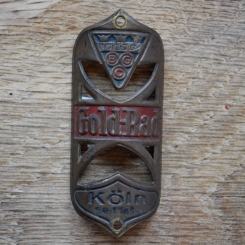 Steuerkopfschild GOLD-RAD, 50er Jahre, Originalschild aus Sammlungsbestand 