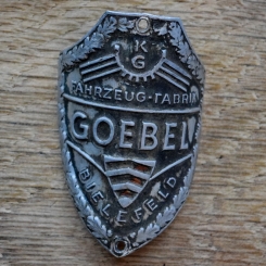 Steuerkopfschild GOEBEL, 50er Jahre, Originalschild aus Sammlungsbestand 