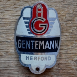 Steuerkopfschild GENTEMANN, 50er Jahre, Originalschild aus Sammlungsbestand 