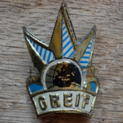 Steuerkopfschild GREIF, 50er Jahre, Originalschild aus Sammlungsbestand 