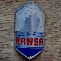 Steuerkopfschild HANSA, 50er Jahre, Originalschild aus Sammlungsbestand 
